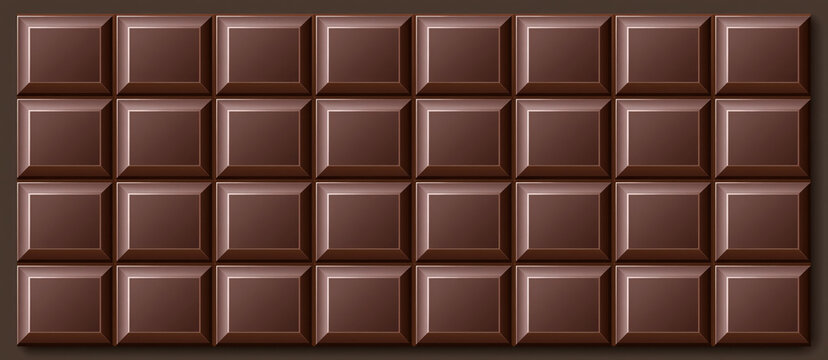 A segmented bar of rich dark chocolate with a smooth, glossy surface, offering a decadent and satisfying treat.