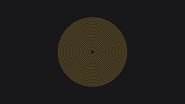 A dark charcoal gray background, featuring a series, of concentric golden, circles, creating a, minimalist target or, ripple effect in, the center