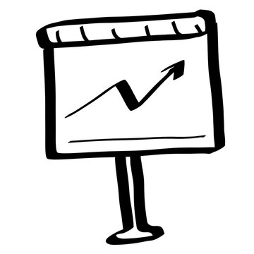 Hand drawn black and white presentation chart illustration