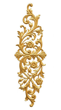 Ornate Golden Flourish Design Vintage Decorative Element