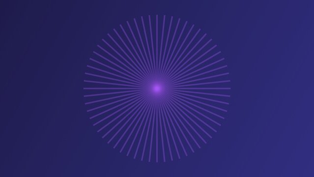 Abstract background, featuring a central, glowing purple starburst, pattern with thin, radiating lines extending, outward on a, deep blue backdrop
