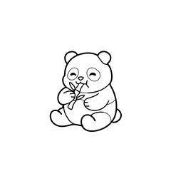 Cute panda character vector. Cartoon bear illustration © Kateryna Rudich