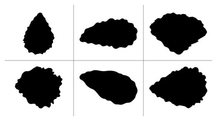Oyster silhouettes set with various shapes for seafood menu, logo, or print © Farhan