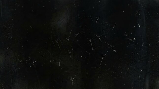 Old film texture with scratches and dust particles on black background