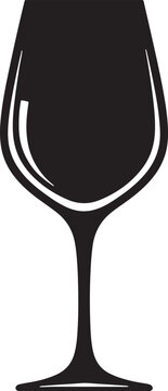 Black wine glass silhouette graphic icon