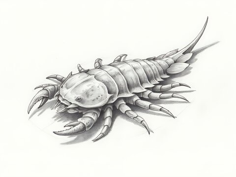 Ancient prehistoric sea scorpion illustration