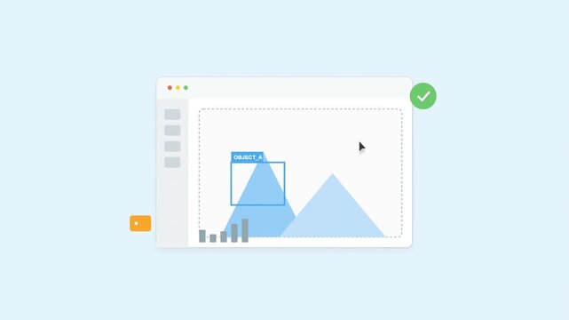 Software interface showing object detection on geometric shapes