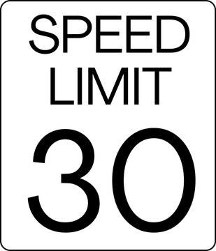 Rectangular Speed Limit 30 mph Traffic Sign