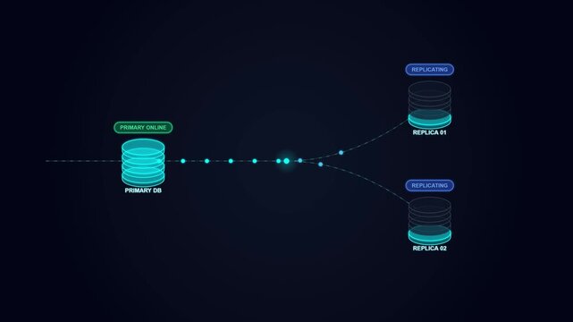 Database replication architecture diagram with primary and replica nodes