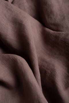 Soft draped dark chocolate brown linen fabric