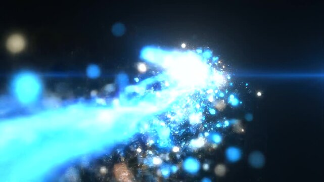Glowing blue data cables running through an electrical transmission network, smart grid technology, digital energy infrastructure, utility communication systems, power distribution, connected energy n