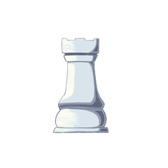 White chess rook piece illustration isolated on white background for strategy, tactics, game design, and leadership concept © Александр Темко