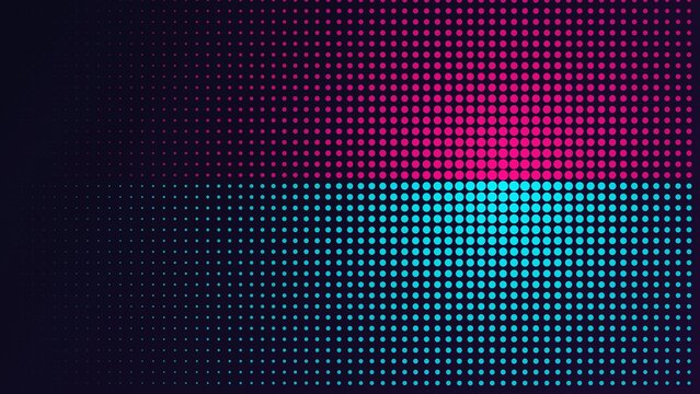 Dark purple and cyan square halftone pattern abstract technology background with halftone