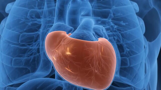 Human Liver Anatomy and Internal Organ Visualization for Medical Education and Healthcare Research