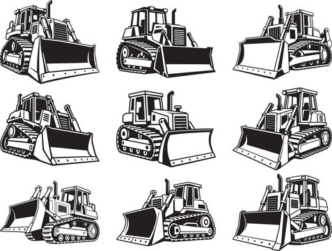 Bulldozer Decorative Motif