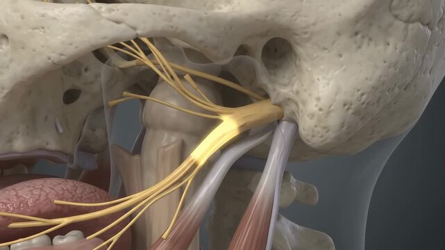 High definition 3D anatomical visualization of human cranial nerves and skull base structures for advanced medical education and clinical pathology