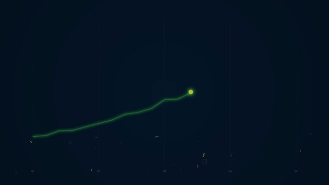 Abstract glowing particle moving in dark deep space with subtle animated grid and numbers