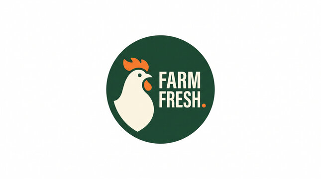 Embl&egrave;me vectoriel Farm Fresh avec coq stylis&eacute;