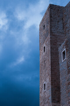 Ibiza,: one of the stone building along the Baluarte de Sant Jordi (Baluarte de San Jorge), one of the 7 defensive bastions of the Renaissance walls of Dalt Vila, the historic walled old town of Ibiza