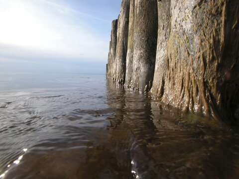 Planks in the water