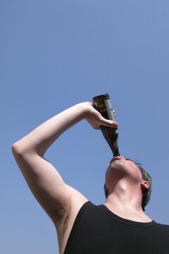 Man drinking beer