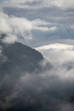 Cloudy mountains, Aurland, Norway