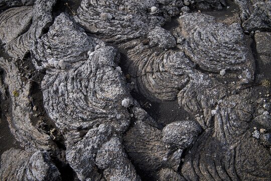 Solidified lava, lava flow, Her&eth;ubrei&eth;arlindir, Icelandic Highlands, Iceland