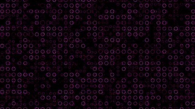 Abstract Glowing Animated Purple Circles on Black Background