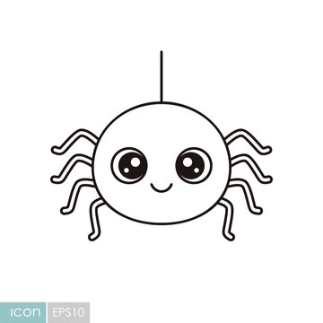 Cute Halloween spider kawaii icon