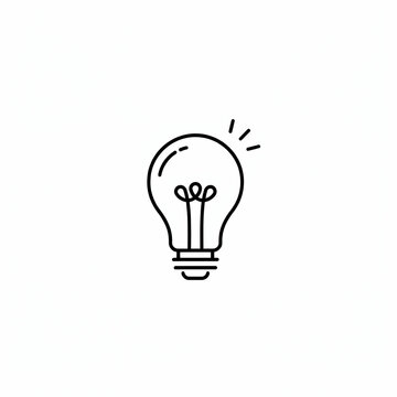 Light Bulb line icon vector,  isolated on white background. Idea sign, solution, thinking  concept. Lighting Electric lamp. Electricity, shine.