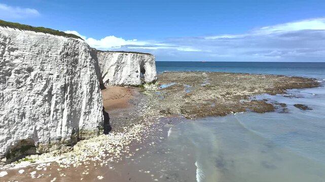 Botany Bay and Kingsgate Bay from a drone, Broadstairs, Kent, England, United Kingdom