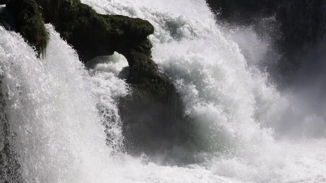 Detailed view of a waterfall, Zeitluppe, Traunfall, river Traun, Roitham am Traunfall, Traunviertel, Upper Austria, Austria