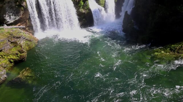 Traunfall, River Traun, Roitham am Traunfall, Traunviertel, Upper Austria, Austria