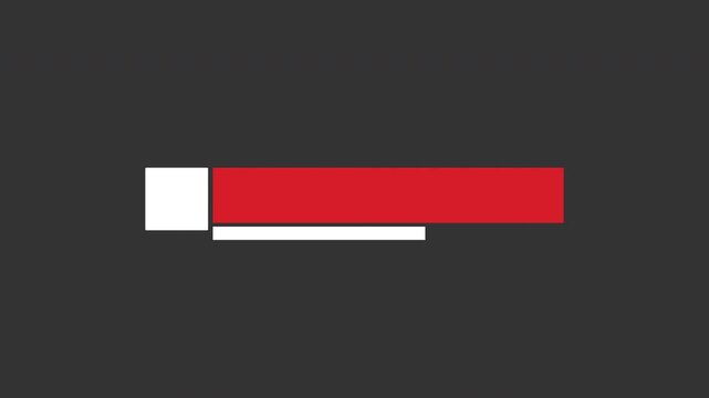 Red and white lower third name plate with a spinning square logo slot animation