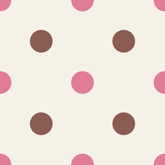 Chocoberry Brown and Pink Polka Dot Seamless Pattern Background Wallpaper Digital Paper Backdrop © sashisme