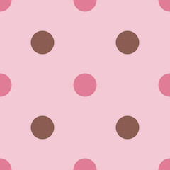 Chocoberry Brown and Pink Polka Dot Seamless Pattern Background Wallpaper Digital Paper Backdrop © sashisme