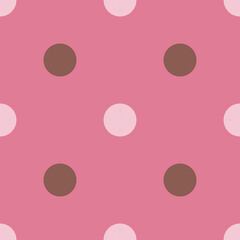 Chocoberry Brown and Pink Polka Dot Seamless Pattern Background Wallpaper Digital Paper Backdrop © sashisme