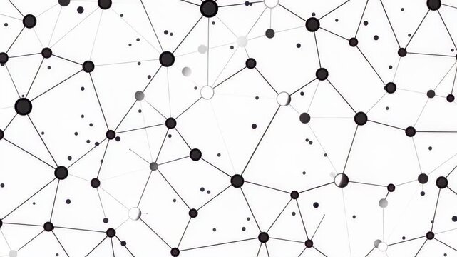 Network Connection Pattern: An abstract digital pattern of interconnected nodes and lines, representing data flow and network communication in a minimalist, modern style.