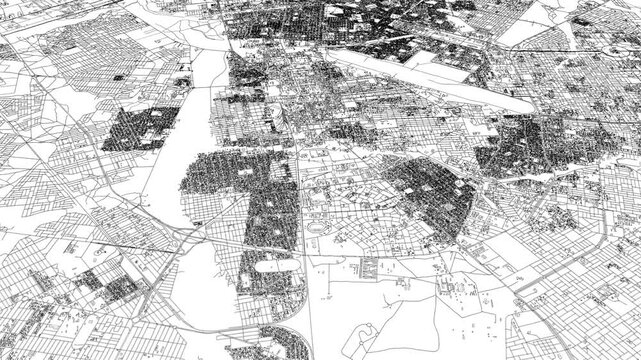 3D looped animation of city - Ouagadougou Burkina Faso