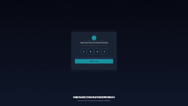 Secure Login and Two Factor Authentication Interface Animation