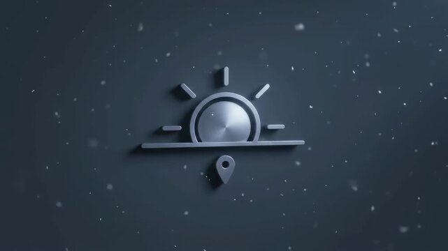 Sunrise Location Pin Icon on Dark Background