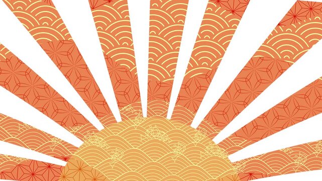 Japanese Rising Sun Pattern Design 4K
