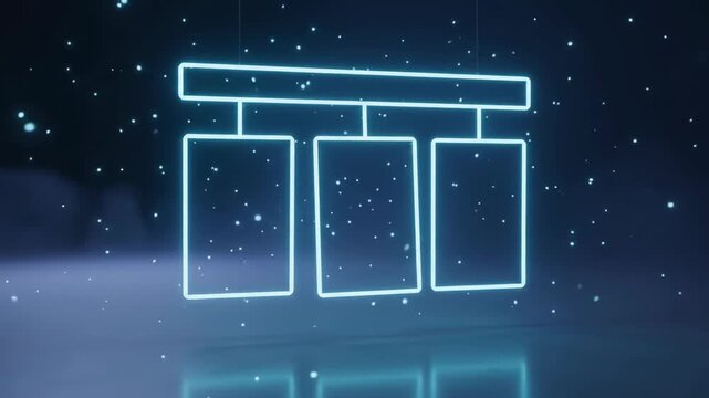 Three Column Website Layout Wireframe on Dark