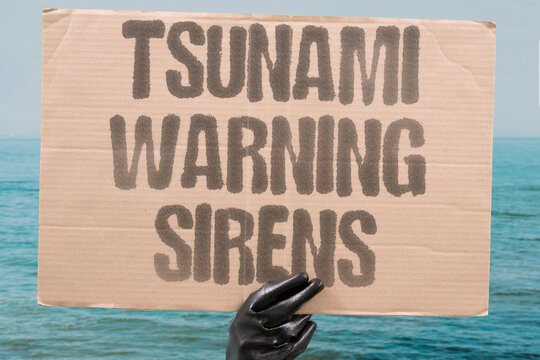 "Tsunami warning sirens" Coastal communities rehearse evacuation after strong offshore tremors threaten dangerous ocean waves. TSUNAMI. WARNING. SIRENS. COAST. EVACUATION.