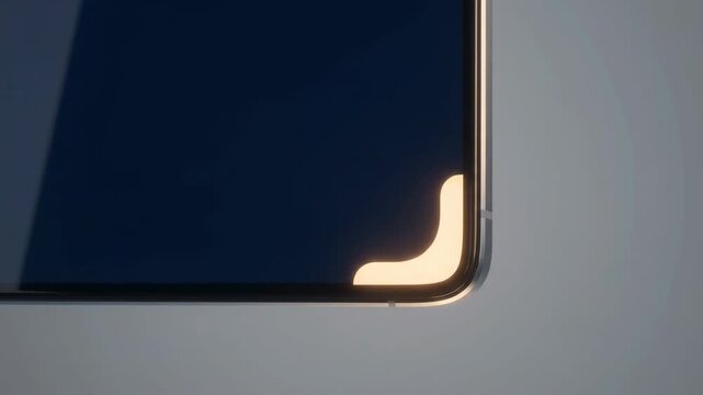 Closeup Tablet with Glowing Rounded Corner Accent