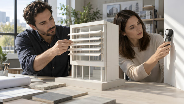 Architects Testing Daylight with an Adjustable Facade Model