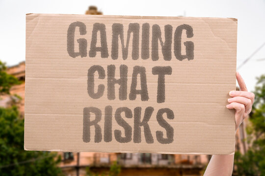 "Gaming chat risks" Voice and text chats in online games expose young players to abuse, scams, and strangers. GAMING. CHAT. RISKS. PLAYERS. SAFETY.