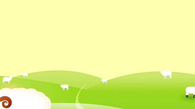 Minimalist Pastoral Landscape with Sheep 4K