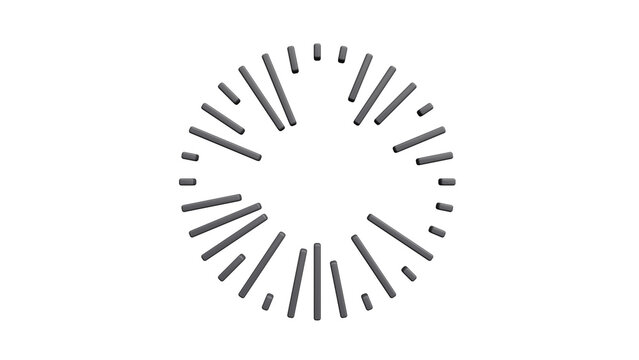 3D Render of a circular loading animation with dynamic lines radiating outward.