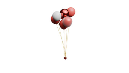 A collection of colorful balloons floating in the air, 3D Render © Anh